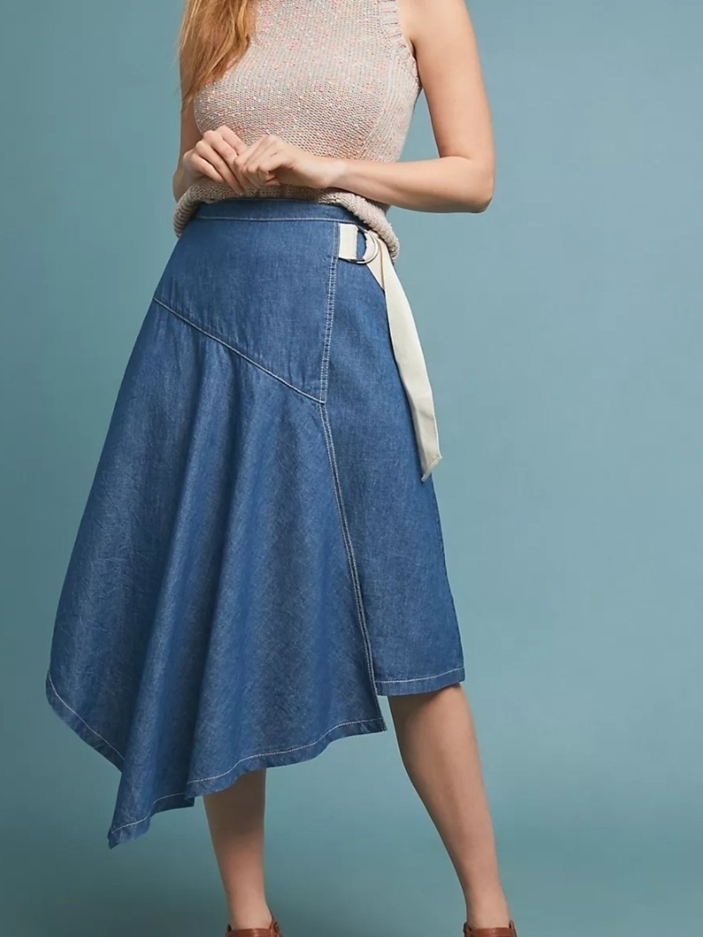 Anthropologie's Pilcro Asymmetrical Denim Skirt | Size 2
